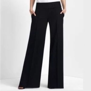 BCBGMAXAZRIA wide-leg, black trouser pant with 3 Button Waistband, size 12